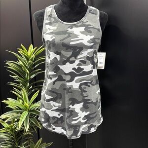 U.S. VIntage Rib Knit,stretch,camo pattern,sleeveless tank top